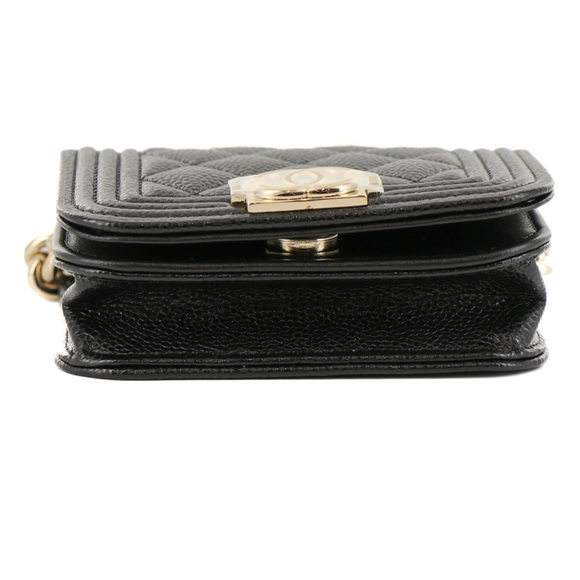 Chanel Bag Shoulder Mini Pouch Black Chain Boy - Picture 8 of 12